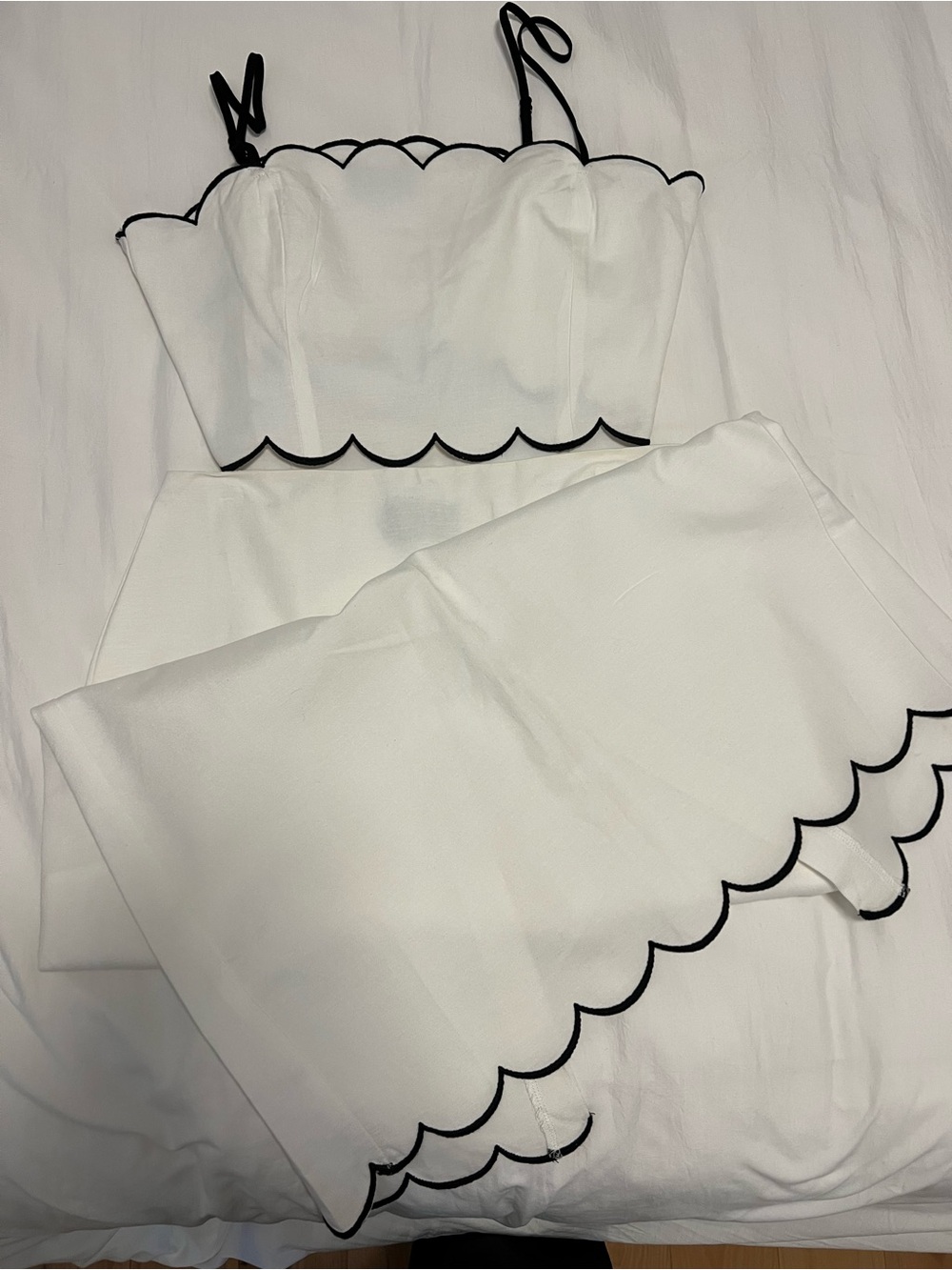 Vici White Scallop Hem Midi Skirt - Picture 7 of 14